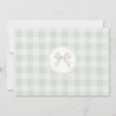 Silly Goose Birthday Sage Gingham Thank you card Einladung (Rückseite)