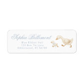 Silly Goose Blue Baby Shower Return Address (Vorne)