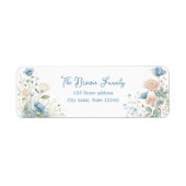 Silly Goose Blue Botanical Return Address Label (Vorne)