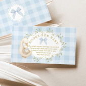 Silly Goose Blue Bow Gingham Books for baby ticket Begleitkarte