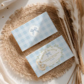 Silly Goose Blue Bow Gingham Diaper raffle ticket Begleitkarte