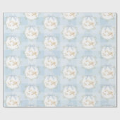 Silly Goose Blue Bow Whimsical Preppy Gingham Geschenkpapier (Flach)