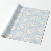 Silly Goose Blue Bow Whimsical Preppy Gingham Geschenkpapier (Ungerollt)