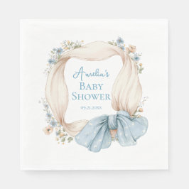 Silly Goose Blue Floral Baby Shower Napkins Serviette
