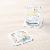 Silly Goose Blue Floral Paper Coaster Untersetzer (Vor Ort)