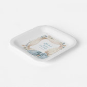 Silly Goose Blue Floral Paper Plate Pappteller (Gewinkelt)