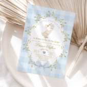 Silly Goose Blue Gingham Baby Boy Shower Einladung