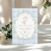 Silly Goose Blue Gingham Baby Boy Shower Einladung