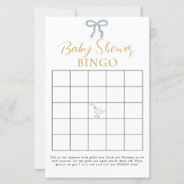 Silly Goose Blue Gingham Baby Shower Bingo Game 