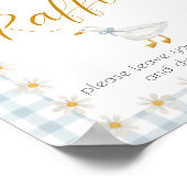 Silly Goose Blue Gingham Baby Shower Diaper Raffle Poster (Ecke)