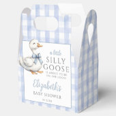Silly Goose Blue Gingham Baby Shower Geschenkschachtel (Geöffnet)