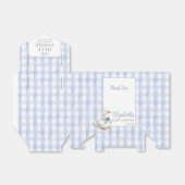 Silly Goose Blue Gingham Baby Shower Geschenkschachtel (Ungefaltet)