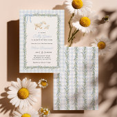 Silly Goose Blue Gingham Baby Shower Invitation Einladung
