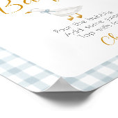 Silly Goose Blue Gingham Baby Shower Mimosa Sign Poster (Ecke)