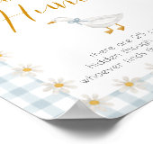 Silly Goose Blue Gingham Baby Shower Pacifier Hunt Poster (Ecke)