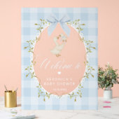 Silly Goose Blue Gingham Baby Shower Welcome Acrylschild (Hochzeit)