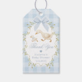 Silly Goose Blue Gingham Thank you Geschenkanhänger (Vorderseite)