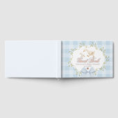 Silly Goose Blue Gingham Whimsical Baby Shower Gästebuch (Voll)