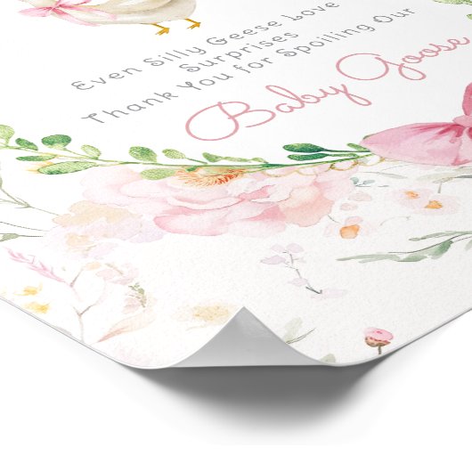 Silly Goose Blush pink Gifts table Whimsical Poster (Ecke)