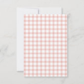 Silly Goose Blush Pink Gingham Baby Shower  Dankeskarte (Rückseite)