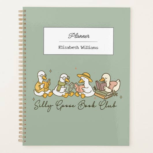 Silly Goose Book Club Cute Goose-Themed Daily  Planer (Vorderseite)