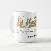 Silly Goose Book Club Reading Personalized Kaffeetasse (Vorderseite Links)