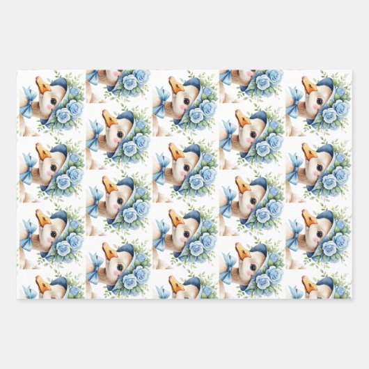 Silly Goose Boy Birthday baby shower Geschenkpapier Set (Vorderseite 2)