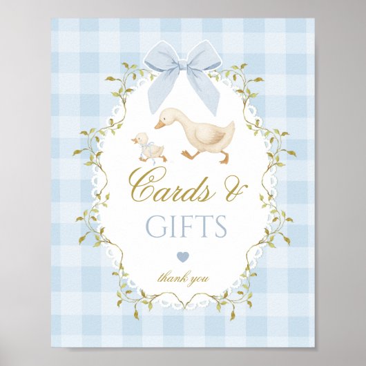Silly Goose Cards and gifts Blue Bow Gingham Poster (Vorne)
