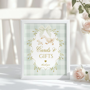 Silly Goose Cards and gifts Sage Gingham Poster