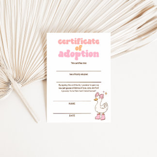 Silly Goose Certificate of Adoption Einladung