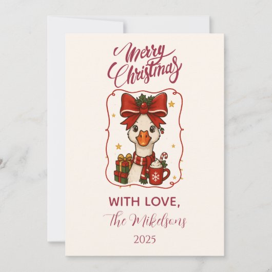 Silly Goose Christmas Feiertagskarte (Vorderseite)