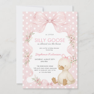 Silly Goose Coquette Rosa Punkte Baby Shower Einladung