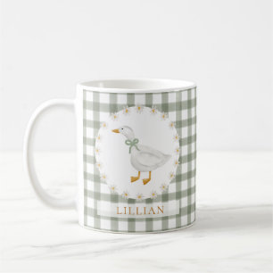 Silly Goose Cottagecore Grün Gingham Baby-Party Kaffeetasse
