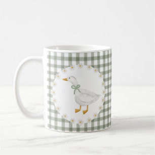 Silly Goose Cottagecore Grün Gingham Baby-Party Kaffeetasse