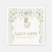 Silly Goose Daisy Sage Green Neutral Baby Shower Serviette (Vorderseite)