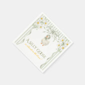 Silly Goose Daisy Sage Green Neutral Baby Shower Serviette (Ecke)