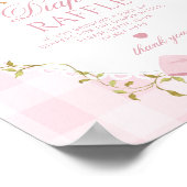 Silly Goose Diaper raffle Pink Gingham Bow Poster (Ecke)