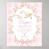 Silly Goose Diaper raffle Pink Gingham Bow Poster (Vorne)