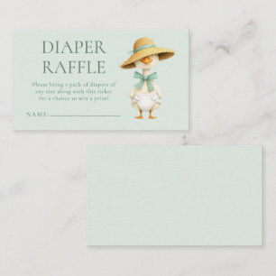 Silly Goose Diaper Raffle Sage Baby Shower  Begleitkarte