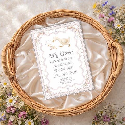 Silly Goose Duck Gender Neutral Baby Shower Einladung