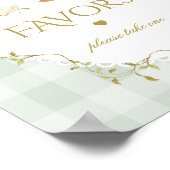 Silly Goose Favors Sage Gingham Baby Shower Poster (Ecke)