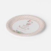 Silly Goose First Birthday Brown Pappteller (Schrägansicht)