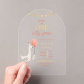 Silly Goose First Birthday Personalized Arch Party Acryleinladungen (Insitu (Handheld))