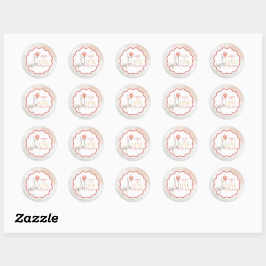 Silly Goose First Birthday Sticker Personalized (Blatt)
