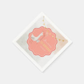 Silly Goose First Birthday Water Bottle Label Serviette (Ecke)