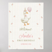Silly Goose First Birthday Welcome Poster (Vorne)