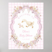 Silly Goose Floral Girl Baby Shower Welcome Poster (Vorne)