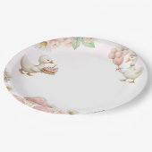 Silly Goose Flower Garden Mushroom 1st Birthday Pappteller (Schrägansicht)