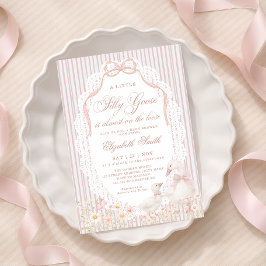 Silly Goose Flower Girl Baby Shower  Einladung