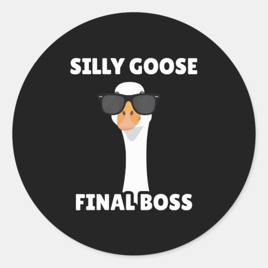 Silly Goose Funny Black Sticker (Vorderseite)